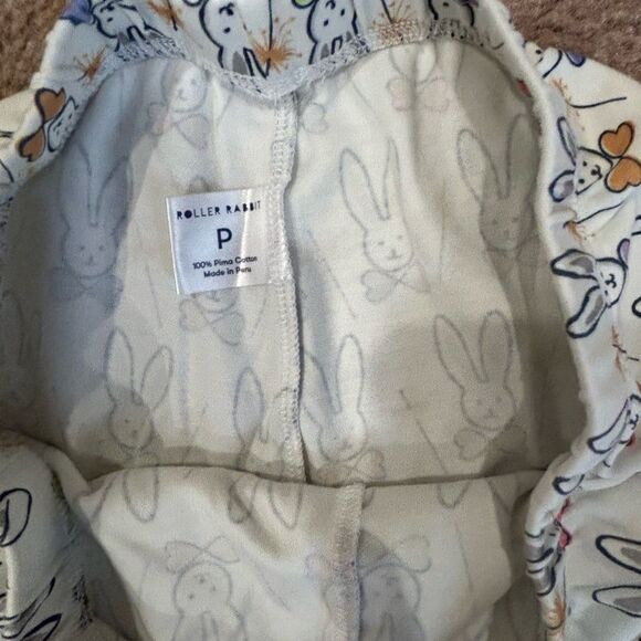 Roller Rabbit Celebration Bunnies Polo Pajama Set Size P - Picture 12 of 15